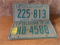 1975 Oklahoma License Plates