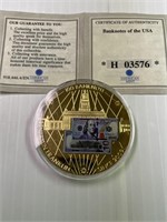 American Mint $100 Bank Note Coin 24k Gold Layered
