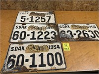 1954 SD License Plates