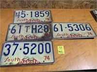 1974 SD License Plates