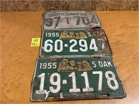1959 & 1955 SD License Plates