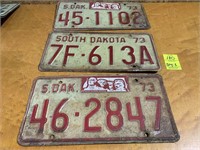 1973 SD License Plates
