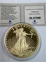 1933 Gold Double Eagle Tribute Proof 110grams Real