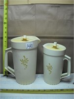 LOT OF 2 TUPPERWARE PITCHERS W/ LIDS