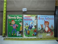 LOT OF 3 GOLDEN BOOKS HOWDY DOOTY W/ LETTER "A"