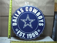 DALLAS COWBOYS METAL SIGN APROX 13" TALL