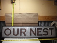 OUR NEST METAL SIGN 36"