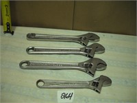 LOT OF 4 CRESENT WRENCHES