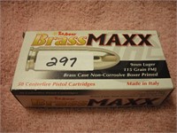 BRASS MAX 9 MM LUGER 115 GRAIN FMJ 50 CT