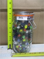 Jar of Marbles - Approx. 8 1/2  X  4 1/2 Jar size