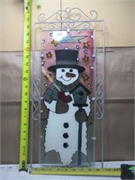 Painted Glass Snowman - Approx. 21" X 10 1/2"
