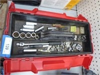 Plastic tool box with misc. tools