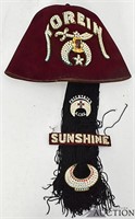 Mason Freemason Shriner Korein Jeweled Fez Hat Cap