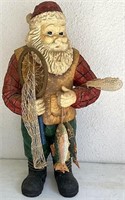 21 inch resin fishing Santa Claus