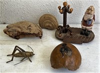 Turtle shell brass grasshopper and more