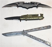 3-NEW COLLECTOR KNIVES !-LW-L BUTTERFLY/ HELICOPTE