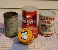 Vintage tins, set of 5