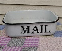 Black enamel mail tray