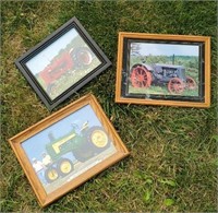 Tractor framed prints, set of 3
