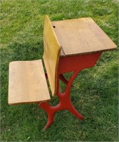 Red antique student
 desk