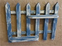 Blue farmhouse fence shelf