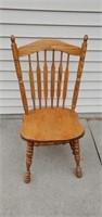 Oak dining chair, 
braced back