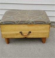 Polka dot storage ottoman