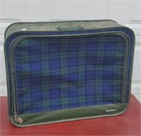 Grasshopper plaid suitcase