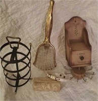 Vintage vanity lot, lipstick case, earring holder