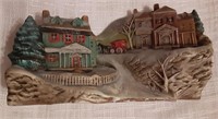 Hand created Colonial Winter Village 10" long