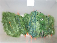 Large Tote of Lighted Garland and Light Strands