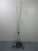 Six Fishing Poles with Reels