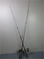 Four Fishing Poles with Spinning Reels