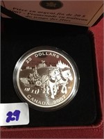 2007 $20 FINE SILVER HOLIDAY SLEIGH RIDE