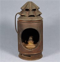 Antique Brass Horn Lantern w/ Oil Burner