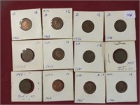 12  PENNIES FROM  1921-1965