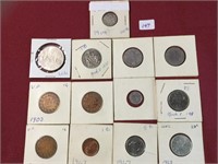 13 VARIOUS COINS FROM 1902-1979