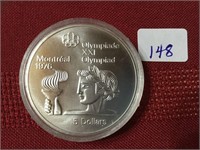 $5  SILVER COIN  -  1976 MONTREAL OLYMPICS