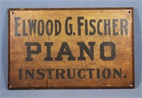 Antique Gilt & Lacquered Piano Instructor Sign