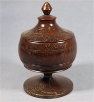 Late 19th C. Carved Treen Footed Urn