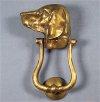 Antique Cast Brass Hound Door Knocker