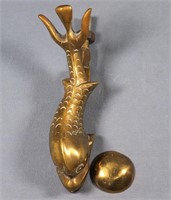 Antique Cast Brass Serpent Door Knocker