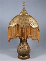 Antique Damascus lamp w/ Beaded Fringe