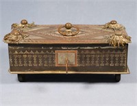 19th C. Brass, Copper & Silver Engraved Box