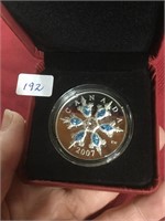 2007 $20 S.S. COIN -  BLUE CRYSTAL SNOWFLAKE