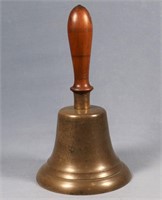 Large Antique Brass Schoolhouse Bell