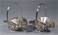 Pr. Art Nouveau Sterling Silver Candy Baskets