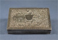 Asian Silver Box w/ Battle Scene, 7.3 T/O.