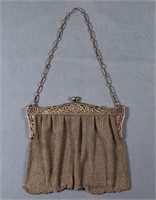 C. 1920 Sterling Silver Engraved Mesh Purse