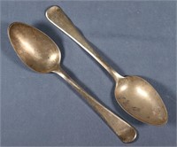 Pair of Dutch Silver Serving Spoons
